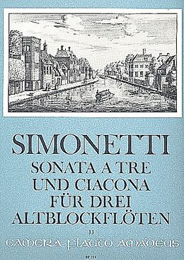 Giovanni Paolo Simonetti Notenblätter Sonata à tre und Ciaccona op.8