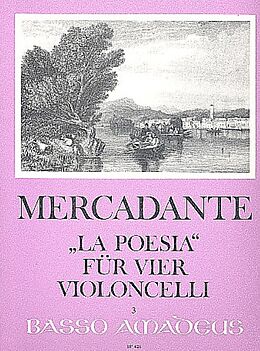 Saverio Mercadante Notenblätter La poesia für 4 Violoncelli