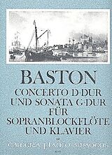 John Baston Notenblätter Concerto D-Dur und Sonate G-Dur