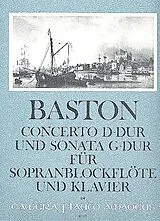 John Baston Notenblätter Concerto D-Dur und Sonate G-Dur