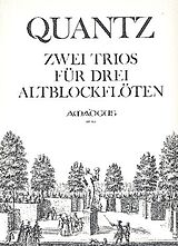 Johann Joachim Quantz Notenblätter 2 Trios für 3 Altblockflöten