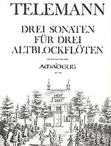 Georg Philipp Telemann Notenblätter 3 Sonaten für 3 Altblockflöten