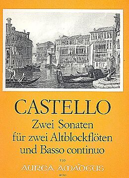 Dario Castello Notenblätter 2 Sonaten für 2 Altblockflöten