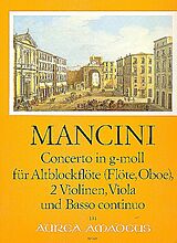 Francesco Mancini Notenblätter Concerto g-Moll für Altblockflöte