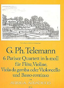 Georg Philipp Telemann Notenblätter Pariser Quartett h-Moll Nr.6 für
