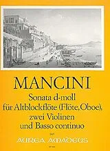 Francesco Mancini Notenblätter Sonate d-Moll für Altblockflöte