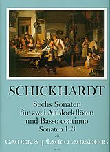 Johann Christian Schickhardt Notenblätter 6 Sonaten Band 1 (Nr.1-3)