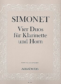 Franz Simonet Notenblätter 4 Duette für Klarinette