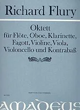 Richard Flury Notenblätter Oktett für Flöte, Oboe, Klarinette, Fagott