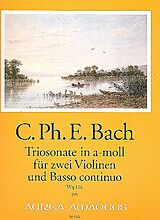 Carl Philipp Emanuel Bach Notenblätter Sonate a-Moll WQ165 für 2 Violinen und Bc
