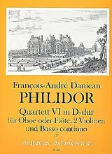 Francois-André (der Jüngere) Danican Philidor Notenblätter Quartett D-Dur Nr.6 für Oboe (Flöte)