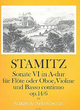 Karl Philipp Stamitz Notenblätter Sonate A-Dur op.14,6 für Flöte (Oboe)