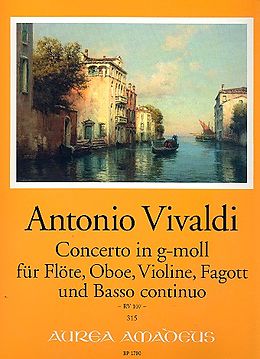 Antonio Vivaldi Notenblätter Konzert g-Moll RV 107 für Flöte, Oboe