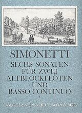 Giovanni Paolo Simonetti Notenblätter 6 Sonaten op.2 Band 1 (Nr.1-3)