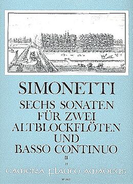 Giovanni Paolo Simonetti Notenblätter 6 Sonaten op.2 Band 2 (Nr.4-6)