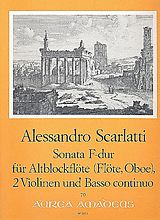Alessandro Scarlatti Notenblätter Sonate F-Dur für Altblockflöte