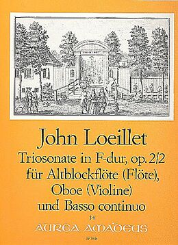 Jean Baptiste (John of London) Loeillet Notenblätter Triosonate F-Dur op.2,2