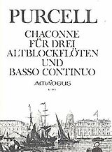 Henry Purcell Notenblätter Chaconne für 3 Altblockflöten und Bc