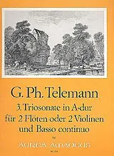 Georg Philipp Telemann Notenblätter Triosonate A-Dur Nr.3 für 2 Flöten