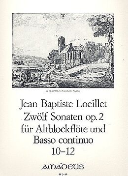 Jean Baptiste (John of London) Loeillet Notenblätter 12 Sonaten op.2 Band 4 Nr.10-12