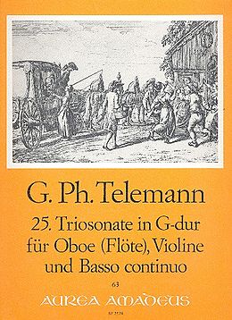 Georg Philipp Telemann Notenblätter Triosonate G-Dur Nr.25 für Oboe