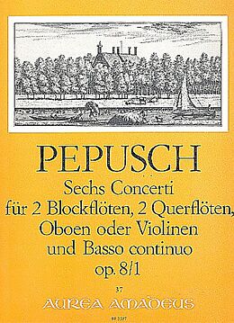 Johann Christoph Pepusch Notenblätter Concerti op.8,1 für 2 Blockflöten