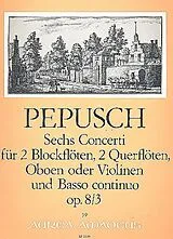 Johann Christoph Pepusch Notenblätter Concerto op.8,3 für 2 Blockflöten