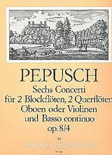 Johann Christoph Pepusch Notenblätter Concerto op.8,4 für 2 Blockflöten