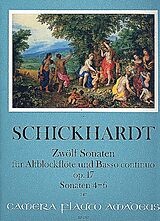 Johann Christian Schickhardt Notenblätter 12 Sonaten op.17 Band 2 (Nr.4-6)