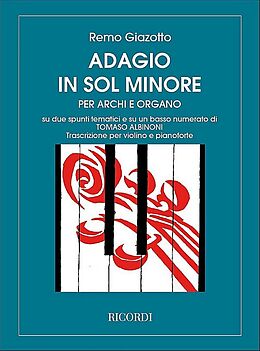 Tomaso Albinoni Notenblätter Adagio sol minore