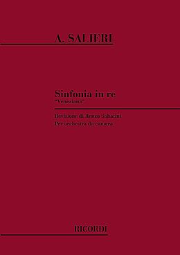Antonio Salieri Notenblätter Sinfonia in re per orchestra da camera