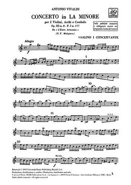 Antonio Vivaldi Notenblätter Concerto la minore op.3,8