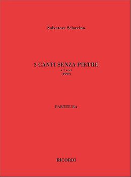 Salvatore Sciarrino Notenblätter 3 Canti senza Pietre