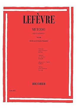 Jean Xavier Lefèvre Notenblätter Metodo per clarinetto vol.3