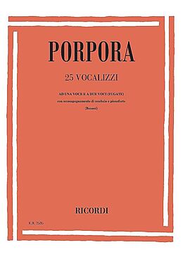 Nicola Antonio Porpora Notenblätter 25 vocalizzi ad 1 voce e a 2 voci