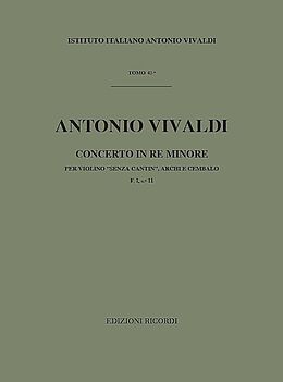 Antonio Vivaldi Notenblätter CONCERTO RE MINORE PER VIOLINO E