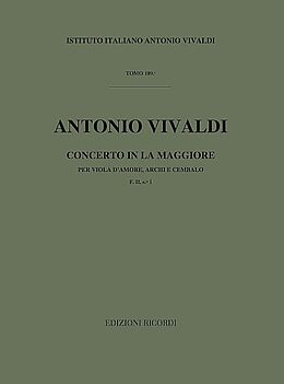 Antonio Vivaldi Notenblätter Concerto la maggiore F.II-1