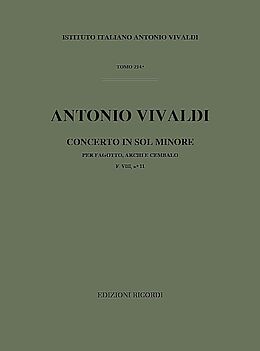 Antonio Vivaldi Notenblätter Concerto sol minore F.VIII-11