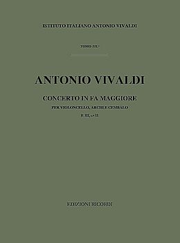 Antonio Vivaldi Notenblätter Konzert F-dur RV412 für Violoncello