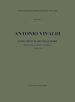 Antonio Vivaldi Notenblätter CONCERTO DO MAGGIORE FVIII-21 PER