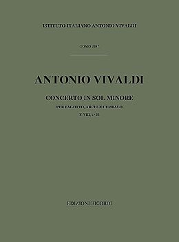 Antonio Vivaldi Notenblätter Concerto sol minore F.VIII-23