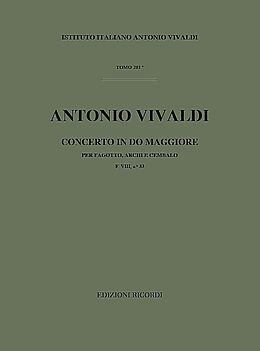 Antonio Vivaldi Notenblätter CONCERTO DO MAGGIORE F.VIII-33