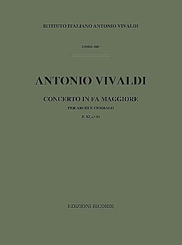 Antonio Vivaldi Notenblätter Concerto in fa maggiore per archi e cembalo