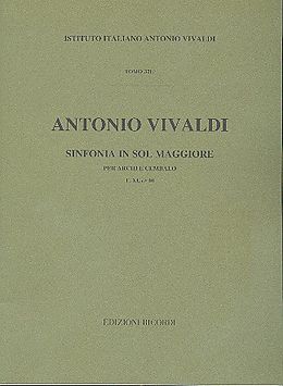 Antonio Vivaldi Notenblätter Sinfonia in sol maggiore per archi