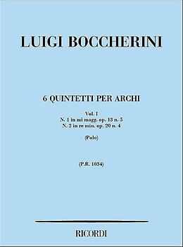 Luigi Boccherini Notenblätter 6 Streichquintette Band 1 (Nr.1-2)