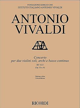 Antonio Vivaldi Notenblätter Concerto RV 522 op.3,8