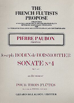 Joseph Bodin de Boismortier Notenblätter Sonate ré majeur op.7,4 pour 3 flûtes
