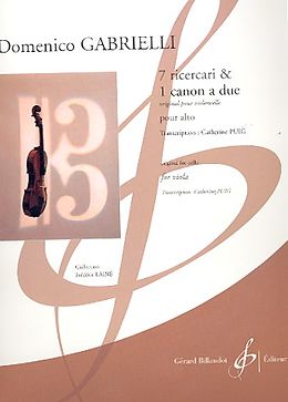 Domenico Gabrielli Notenblätter 7 Ricercari et 1 canon a due pour alto