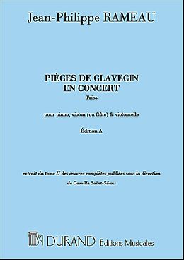Jean Philippe Rameau Notenblätter Pieces de clavecin en concert edition A