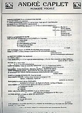 André Caplet Notenblätter Les prières pour chant et piano